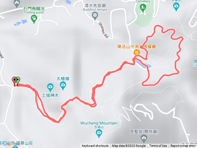 石門路70號登山口-直上山中湖-繞湖一大圈回山中湖-原路返回70號登山口