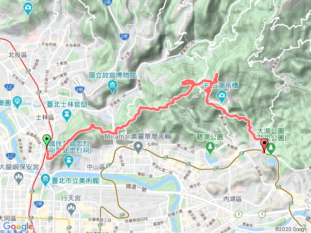 2019.2.16 劍潭山-文間山-大崙尾山-大崙頭山-忠勇山-碧山巖-鯉魚山-鯉魚山東峰