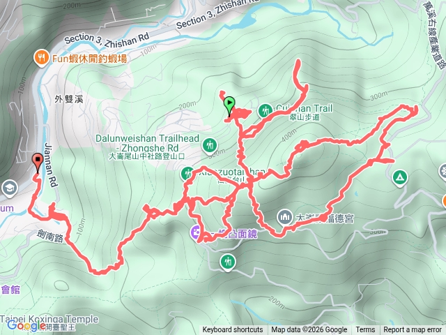 2026-04-18翠山街站獅頭山主峰東峰電塔24-29大崙尾山南峰東南峰長壽坡東北峰東峰主峰北峰08基石西南峰西峰炭燒窯仙座台山下雙溪別墅站