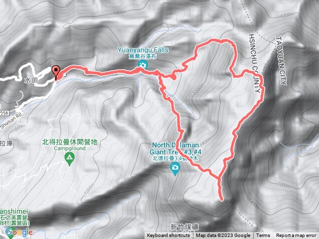 南狂風嶺上北得拉曼接貴妃山下水田林道