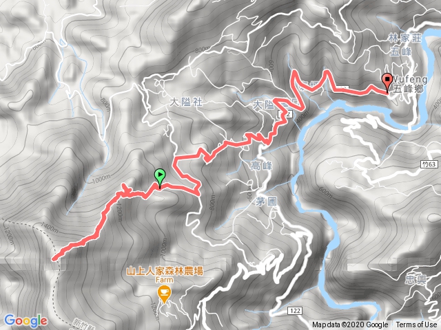 鵝公髻山第二登山口民宅-東北峰-三角點-民宅