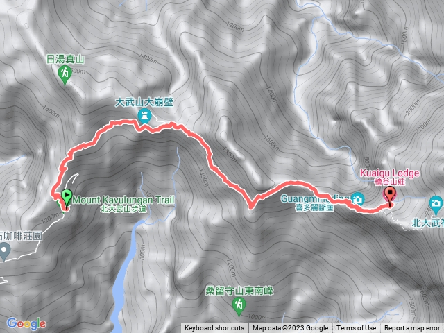 北大武山新登山口到檜谷山莊