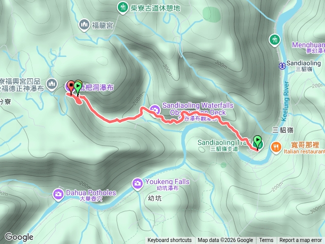 GPX：三貂嶺瀑布群（三貂嶺車站至琵琶洞瀑布）