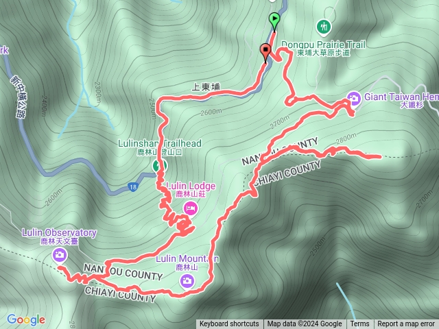 東埔停車場麟指山,鹿林山,前山,天文台環形預覽圖