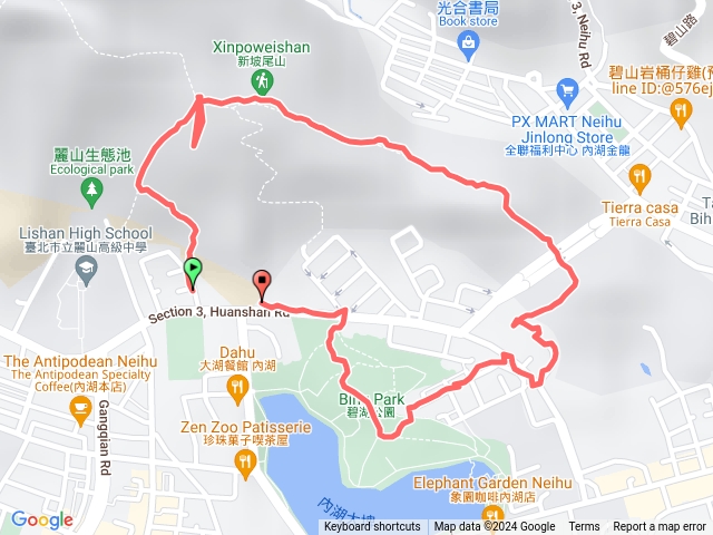 竹篙山-新坡尾山-碧湖山-碧湖公園觀景台-環山路