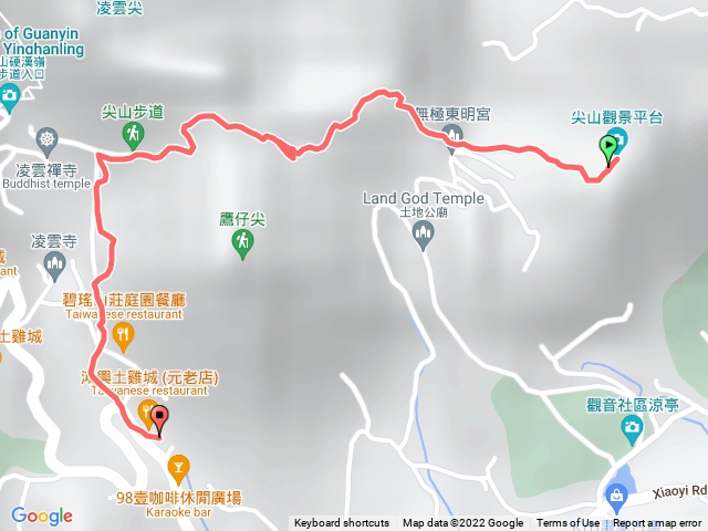 小北插，鷹山，潮音1,2尖，占山，凌雲禪寺