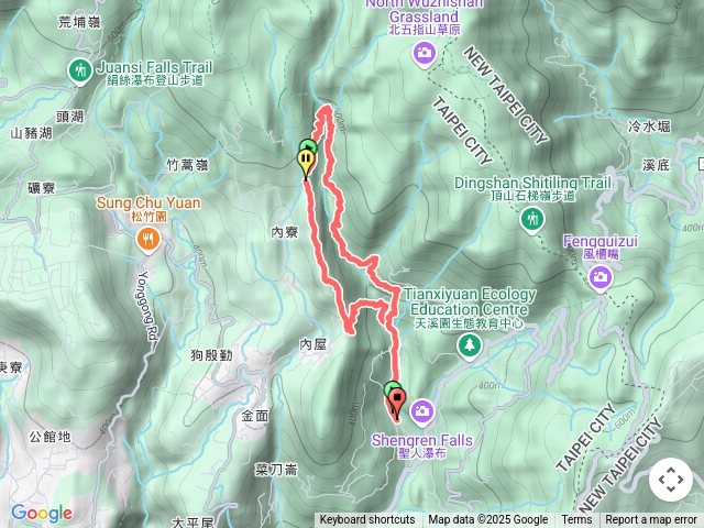 溪和宮-坪頂古圳-新圳頭山-內雙溪古道溪畔線-賴家古厝-坪頂古圳