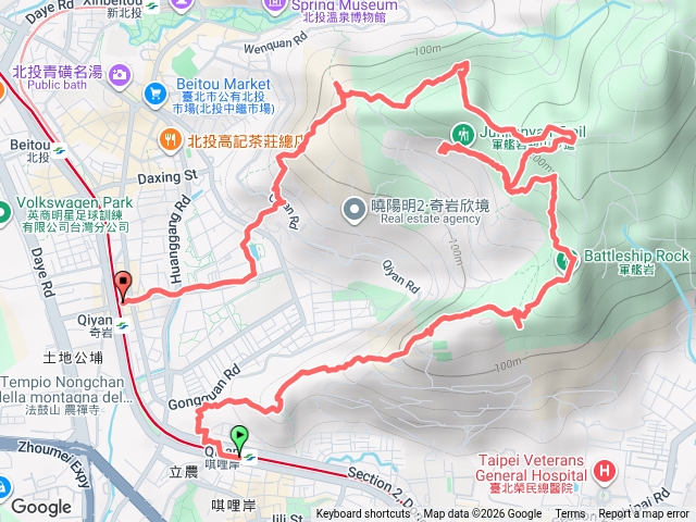 東華山.奇岩山西峰.奇岩山.唭哩岸山西南峰.唭哩岸山.大學亭.軍艦岩.照明寺午餐.260峰.八頭山.熱海岩場.湯守岩.大師岩(湯海岩).台灣幸福石.丹鳳山.中和禪寺.捷運奇岩站預覽圖
