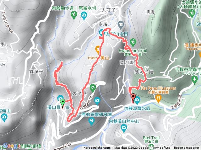 2023-05-16 小19半嶺站-溪山百年古圳-平菁步道-鵝尾山水田-平溪步道-小18礁坑橋站