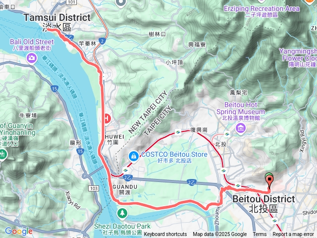 徒步淡水、單車來回