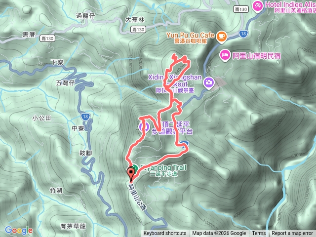 二延平走茶林山步道上隙頂山至52.8k停車場