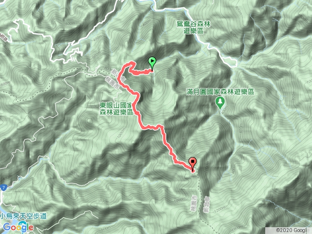 東和橋登山口縱走志繼山、東眼山下東滿步道
