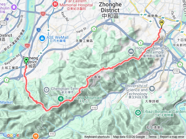 火燄山(血藤花)，天上山，文筆山，五城山，南勢角山，，2026-04-05預覽圖