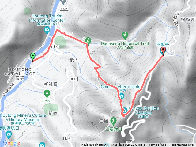 金字碑古道（起：猴硐火車站；迄：不厭亭）