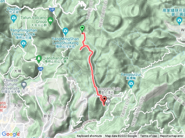 擎天崗、竹篙山、清風亭、聖人瀑布
