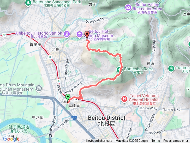 東華公園-軍艦岩-大師岩-北投大願寺