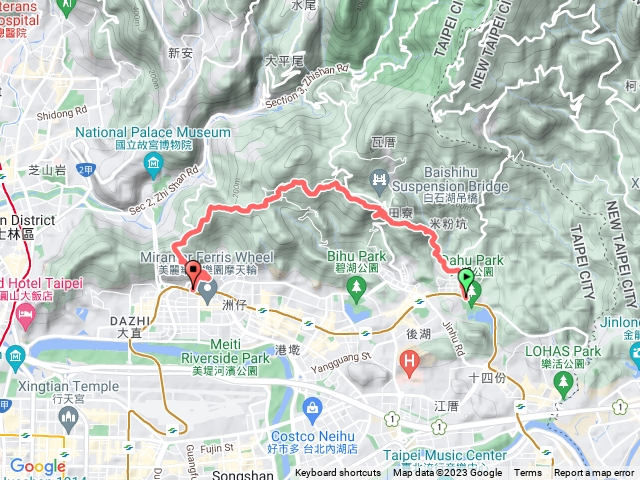 捷運大湖公園-試走文間山到劍南站捷徑