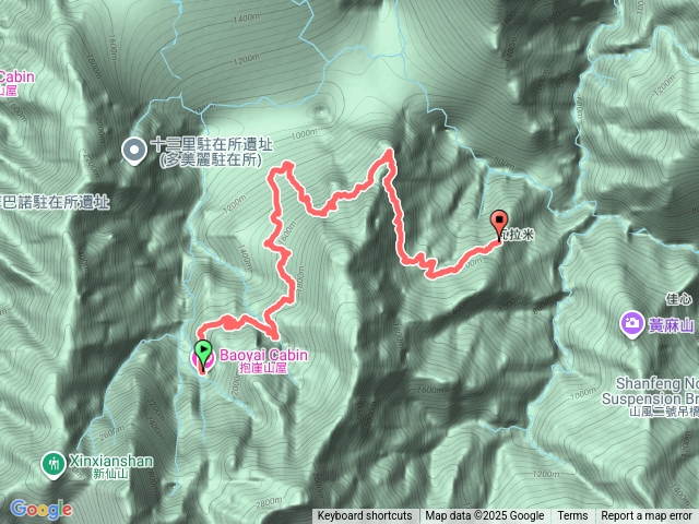 八通關越道路 之 抱崖山屋~瓦拉米山屋