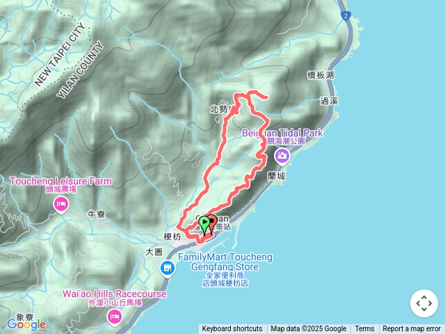 龜山車站-梗枋山-觀日步道-橋板湖山-北關農場保線路P形