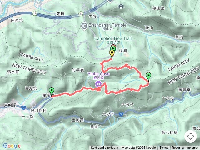新店銀河洞,六分山,四面頭山,十六分山,鵝角格山,貓空