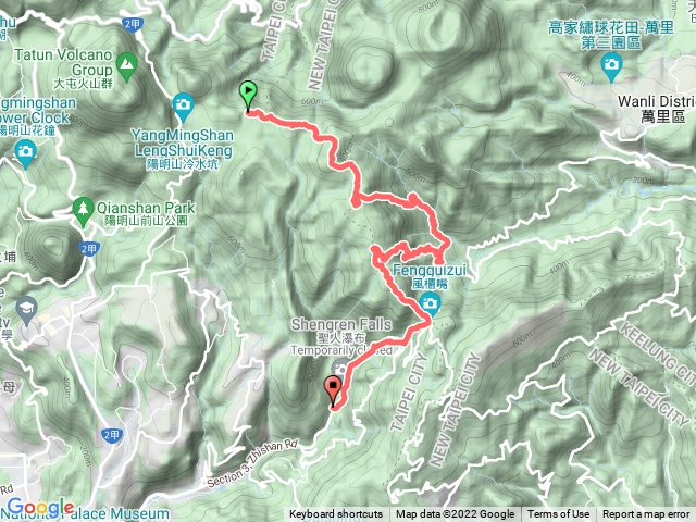 2022-03-24擎天崗遊客中心→風擎步道→杏林山→瑞泉古道→溪畔古道→冷水堀山洞→風擎步道→風櫃嘴→聖人橋站