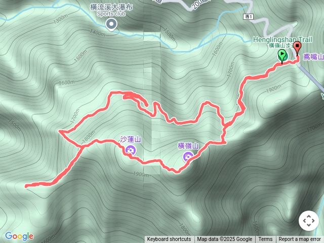 橫嶺山沙蓮山笛吹山O型