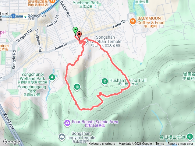 廣慈捷運站-奉天宮-九五禪寺-虎山自然步道O型預覽圖