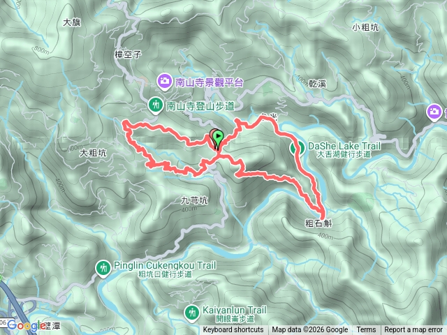 大舌湖山O型（漁光國小 →漁光國小上學路→ 漁光派出所 → 粗石斛吊橋 → 大舌湖山 → 九芎坑圳沽保甲路 → 漁光國小）預覽圖