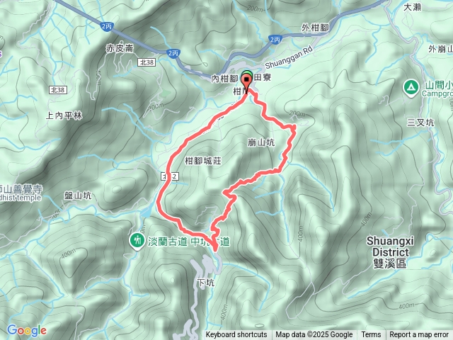 20250815雙溪-威惠廟-崩山坑古道-下坑山稜線坑谷線修正-下坑山稜線-下坑口福德堂-威惠廟O形