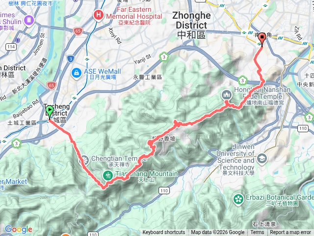 天上山縱走（永寧至南勢角）
