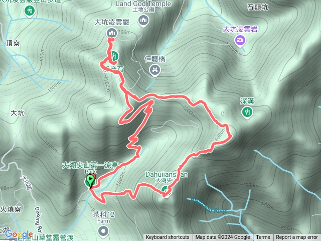 大湖尖山、天雲山、文峰山、大坑凌雲巖O繞預覽圖