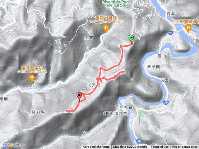 菜刀崙山＞四寮山＞向天湖山