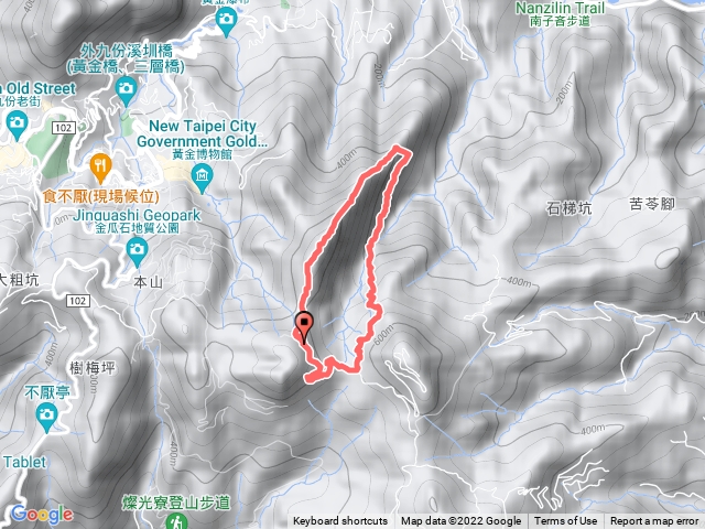 半平山步道＞鋸齒稜＞龍牙岩下半平大鞘壁＞山腰水管路出草山戰備道O型