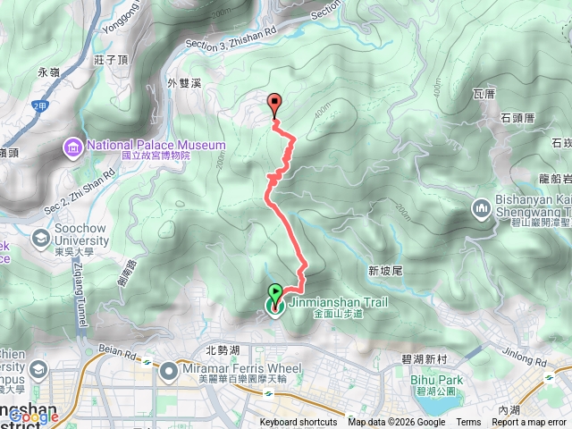 西湖站上-金面山右側上大岩壁-最後從中社路下預覽圖