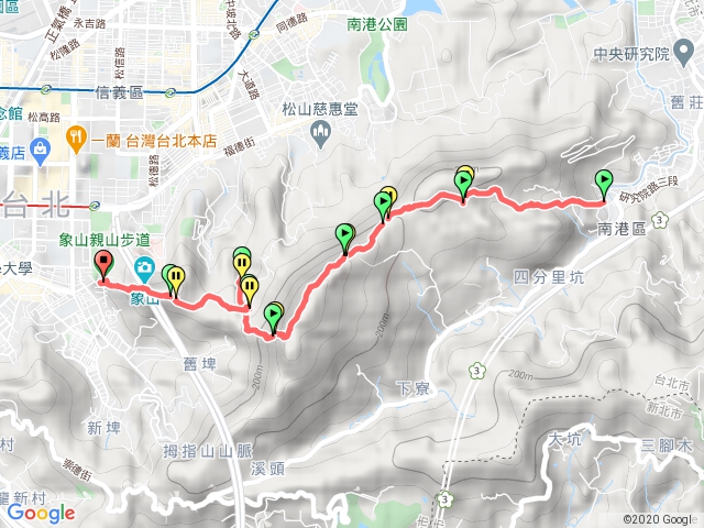 南港山中華技術學院起-象山止