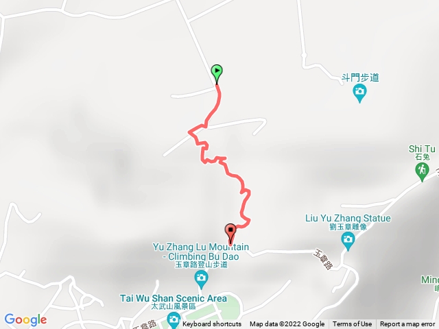 南風隙登山口至玉章路車道步道