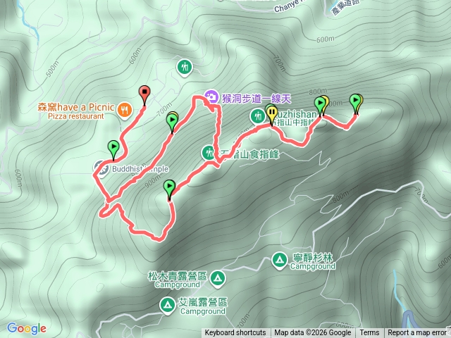 五指山五連峰一線天下山