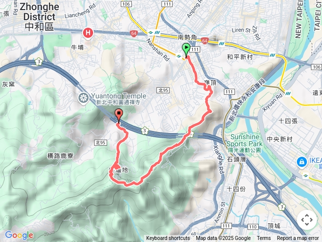 2025-06-25捷運南勢角站出口4-外挖子山-烘爐地登山步道--南山福德宮-烘爐地站
