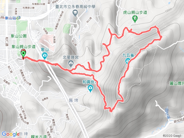 四獸山、拇指山、南港山、九五峯O形
