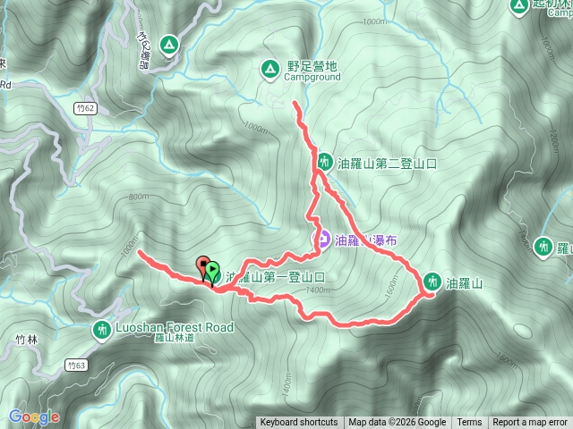 新竹-五峰_油羅山_油羅山西北峰O型蹤走（1上2下）_西油羅山（有航點說明）