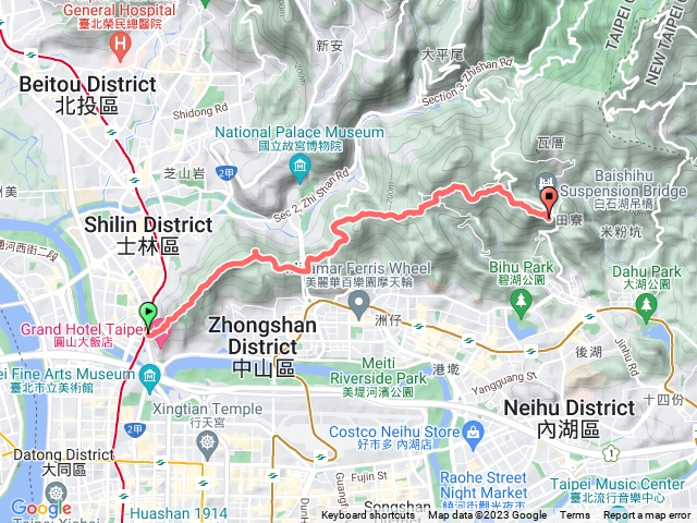 2023年臺北大縱走：尋寶任務臺北大縱走第五段：捷運劍潭站至碧山巖（劍潭支線）202312141711