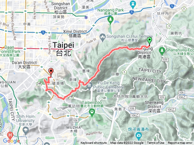 台北大縱走第六段：中華科大到捷運麟光站
