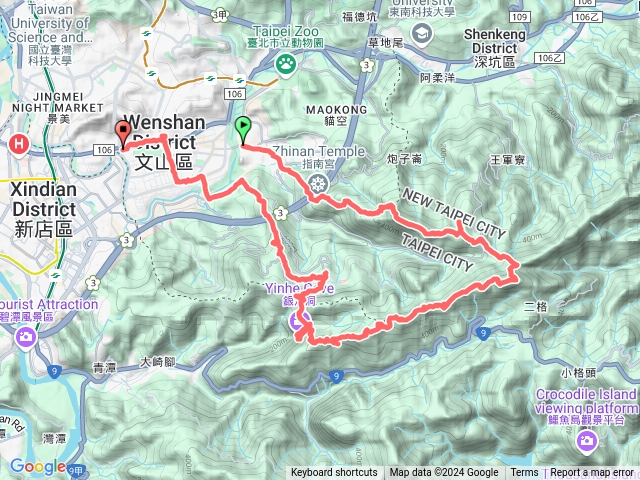 第七段起點上指南宮-猴山岳-二格山系列-銀河洞-回貓空車站接回第七段預覽圖