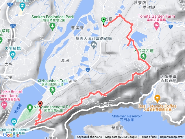 十一指古道→大艽芎古道→溪洲山登山步道