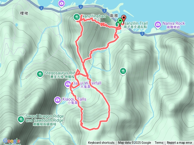 南子吝東南峰-半屏溪-保羅尖 -雙鬼小霸尖 黃金七稜 -南子吝山-八字O型預覽圖