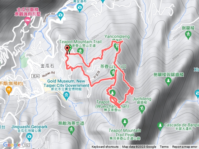 煙囪稜》哈巴狗石〉黃金平台》茶壺稜〉茶壺山