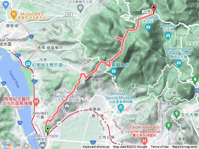 臺北大縱走第一段 關渡至二子坪 + 面天山