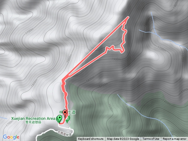 雪見~東洗水山登山口