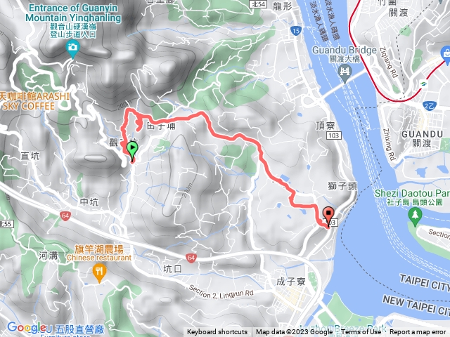 20230415 公車觀音山站 產道  山徑 北56　  烏石崙福德宮  獅仔頭站