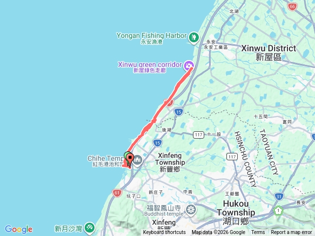 新豐紅毛港到新屋自行車道預覽圖